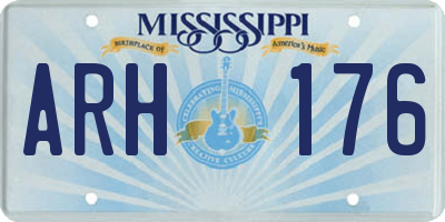 MS license plate ARH176