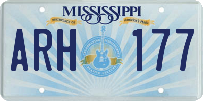 MS license plate ARH177