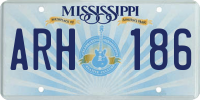 MS license plate ARH186