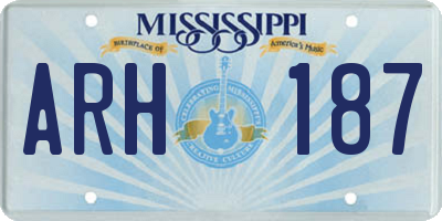 MS license plate ARH187