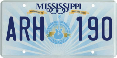 MS license plate ARH190