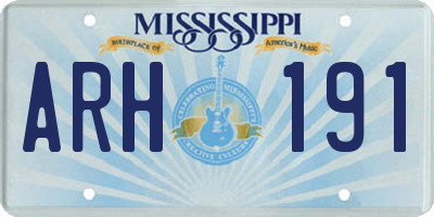 MS license plate ARH191