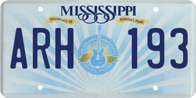 MS license plate ARH193