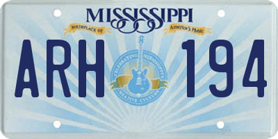 MS license plate ARH194