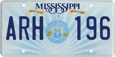 MS license plate ARH196