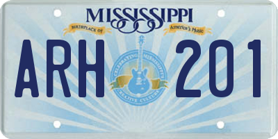 MS license plate ARH201