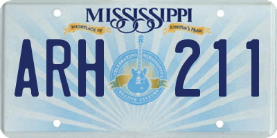 MS license plate ARH211