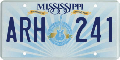 MS license plate ARH241