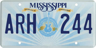 MS license plate ARH244