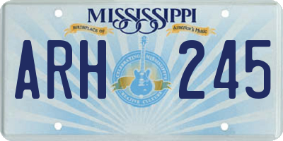 MS license plate ARH245