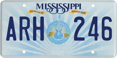 MS license plate ARH246