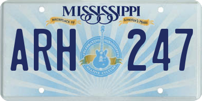 MS license plate ARH247