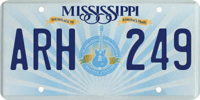 MS license plate ARH249