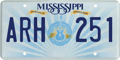 MS license plate ARH251