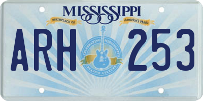 MS license plate ARH253