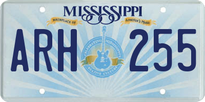 MS license plate ARH255