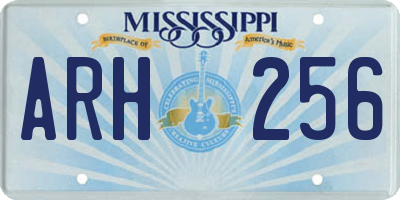 MS license plate ARH256