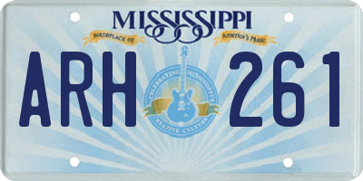 MS license plate ARH261