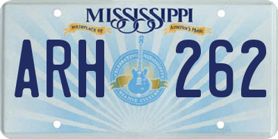 MS license plate ARH262