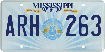 MS license plate ARH263