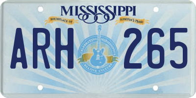 MS license plate ARH265