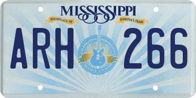 MS license plate ARH266