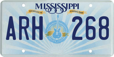 MS license plate ARH268