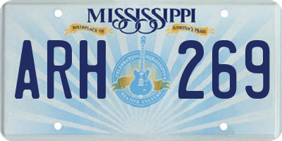 MS license plate ARH269