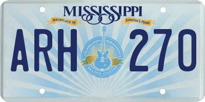 MS license plate ARH270