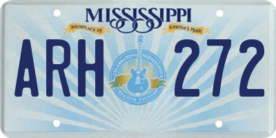 MS license plate ARH272