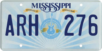 MS license plate ARH276