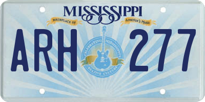 MS license plate ARH277