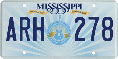 MS license plate ARH278
