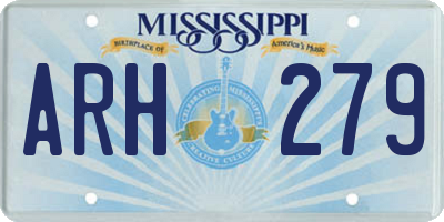 MS license plate ARH279