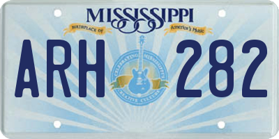 MS license plate ARH282