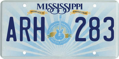 MS license plate ARH283