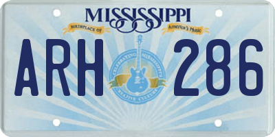 MS license plate ARH286