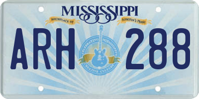 MS license plate ARH288