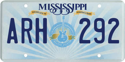 MS license plate ARH292