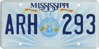 MS license plate ARH293