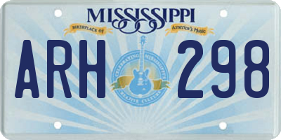 MS license plate ARH298