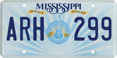 MS license plate ARH299