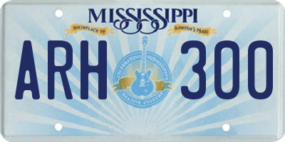 MS license plate ARH300