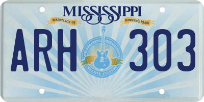 MS license plate ARH303