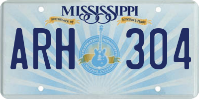 MS license plate ARH304