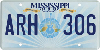MS license plate ARH306