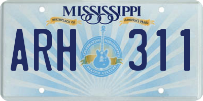 MS license plate ARH311