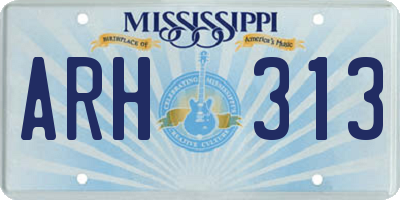 MS license plate ARH313