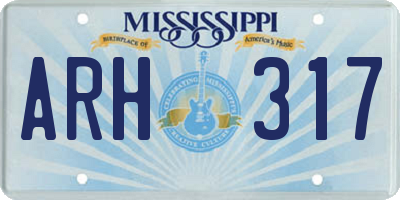 MS license plate ARH317