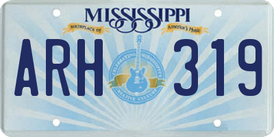 MS license plate ARH319